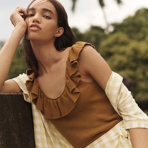 Madewell Wakeford Ruffle Sweater Tank NWT